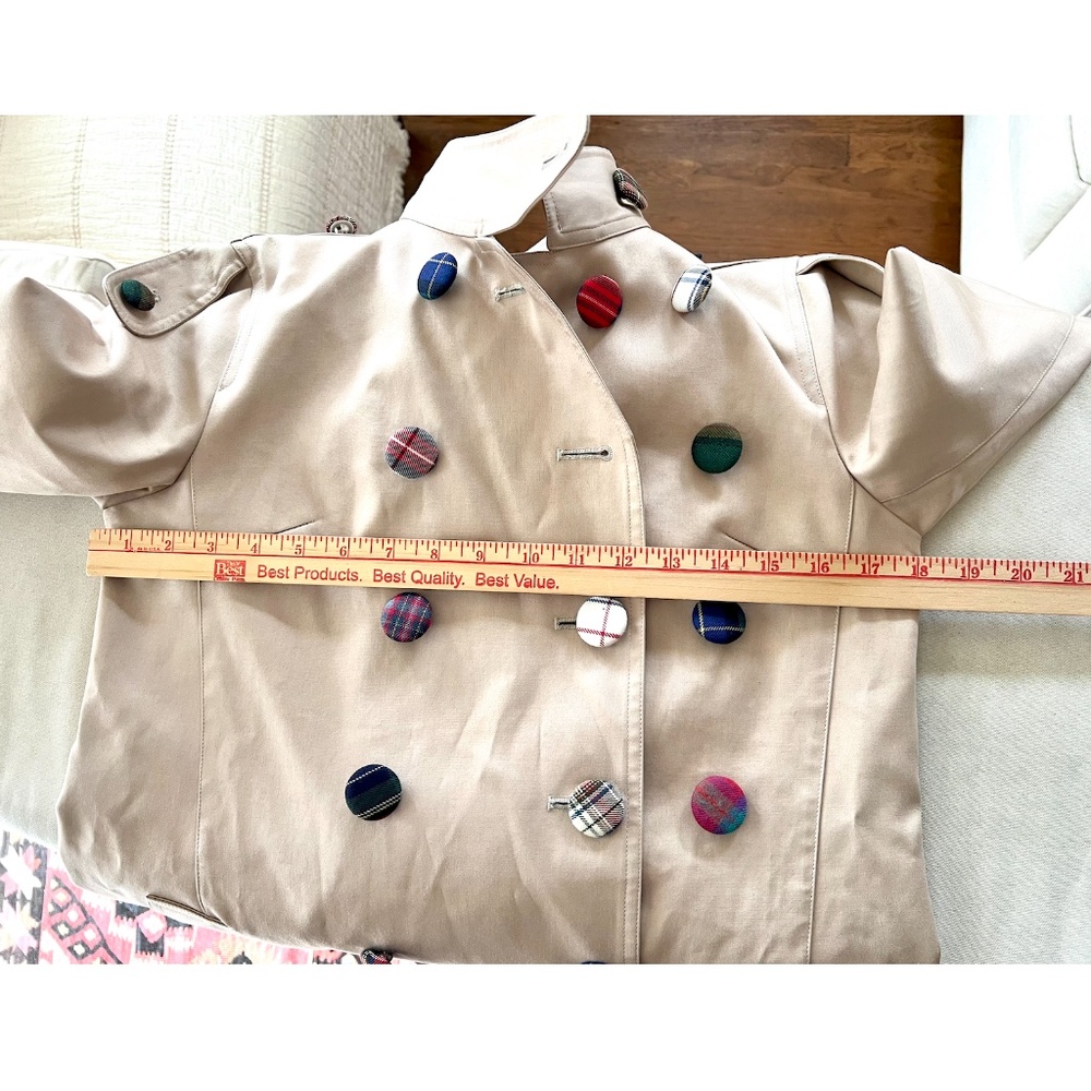 RAMDANE by Ramdame Touhami Trench Coat with Surplus Plaid Buttons - M - Picture 11 of 16